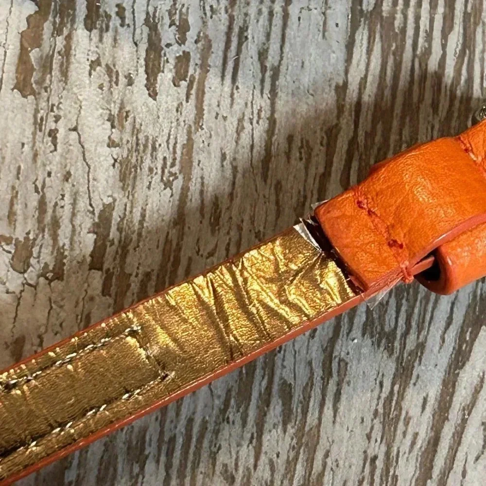 Michael Kors Orange Skinny Zipper Belt